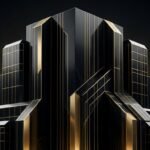 Abstract architectural representation of EU AI Act cross-border compliance and corporate governance frameworks