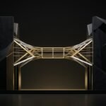 Abstract architectural representation of India DPDP Act and EU AI Act cross-border compliance corridors
